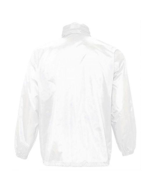 Sol's White Surf Windbreaker Lightweight Jacket Nylon