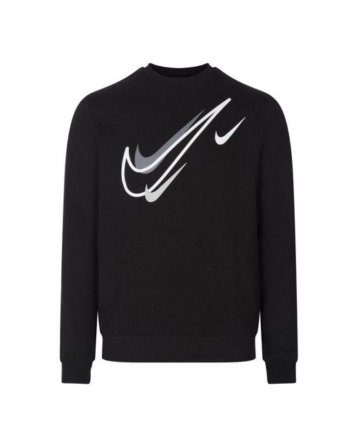 Nike Black Sportswear Multi Swoosh Graphic Fleece Tracksuit Set, Cotton for men
