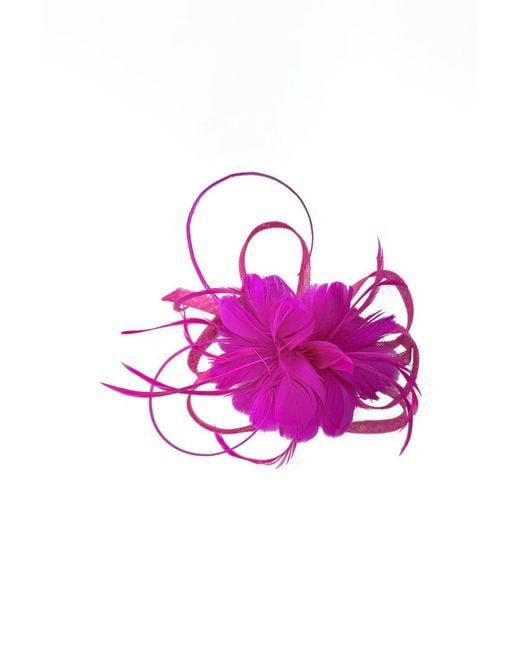 SVNX Pink Floral Feather Fascinator With Loops