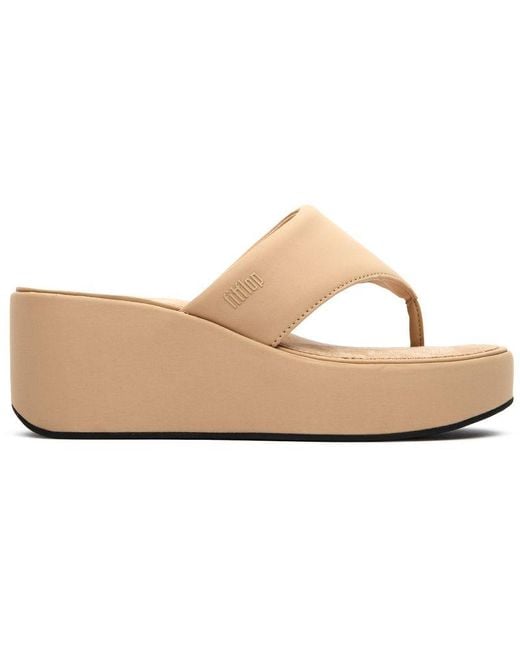 Fitflop White Platform Wedge Sandals