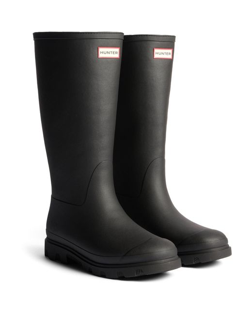 Hunter Black Downpour Tall Insulated Boot Rubber Wellington Boots