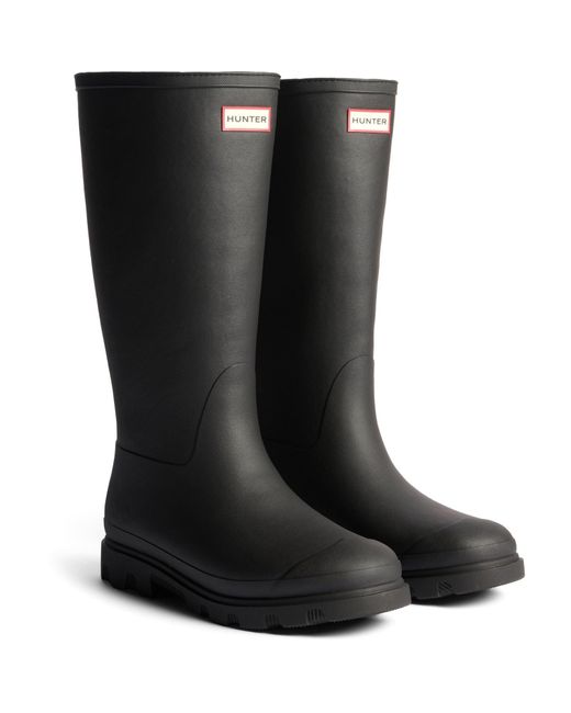 Hunter Black Downpour Tall Insulated Boot Rubber Wellington Boots