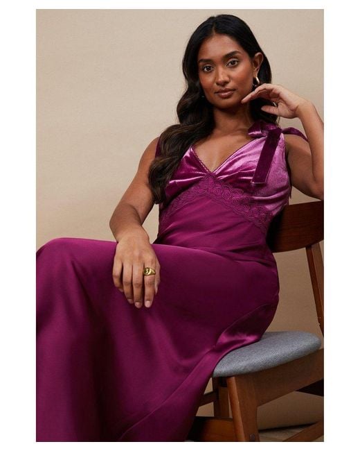 Pink velvet slip dress 2025