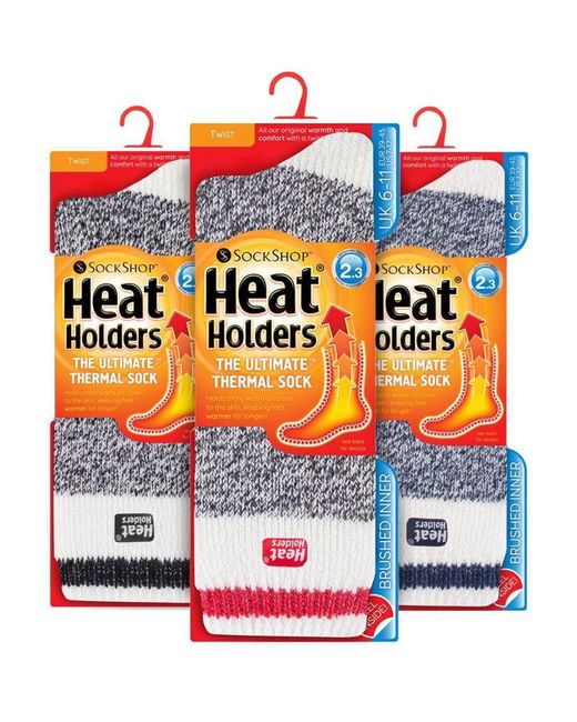 Heat Holders Gray 3 Pack Multipack Insulated Thermal Socks For Winter for men