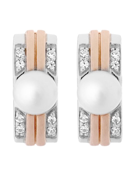 Orphelia White 'Lea' 925 Sterling Stud Earrings