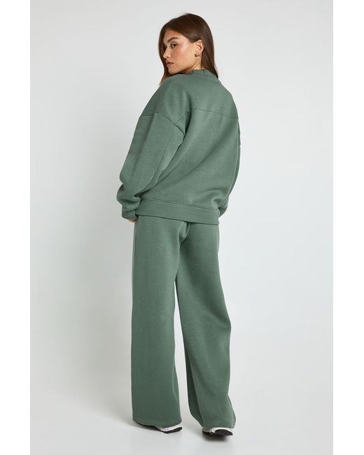 Boohoo Green Bomber Jacket Wide Leg Jogger Tracksuit