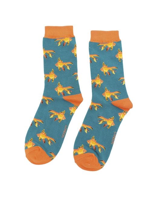 Miss Sparrow Blue 1 Pack Ladies Novelty Animal Patterned Bamboo Socks