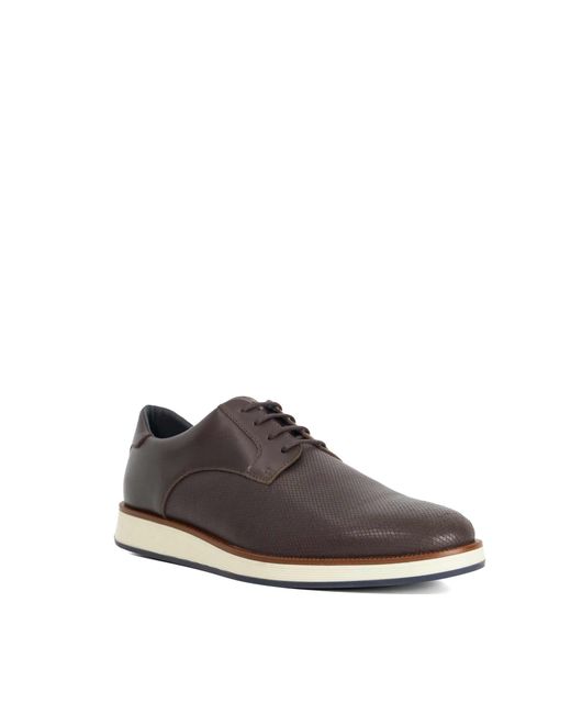 Dune Brown Bow Leather Lace-Up Hybrid Gibson for men
