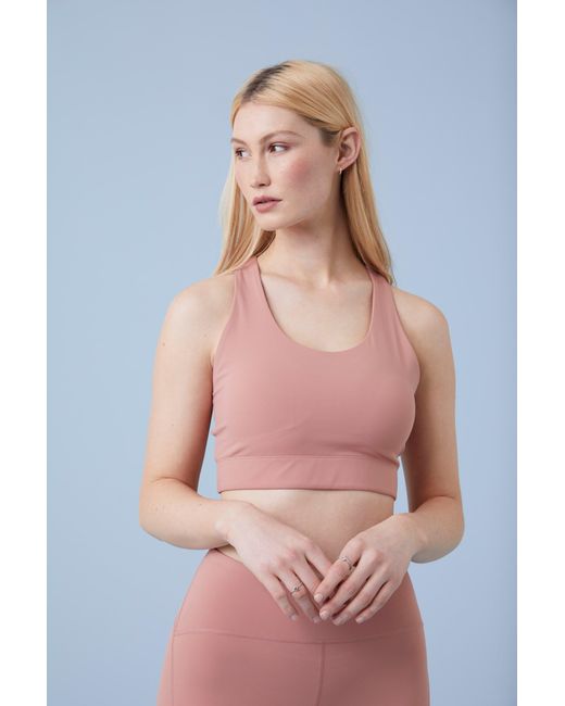 Mountain Warehouse Pink 'Dynamo' Mid Support Bra Lightweight Breathable Stretchy Quick Wick Polyamide
