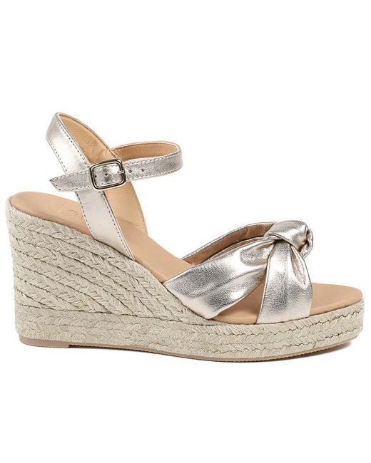 Jones Bootmaker Metallic Roxie Buckled Leather Espadrilles