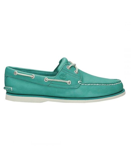 Timberland Green Classic 2 Eye Teal Shoes for men