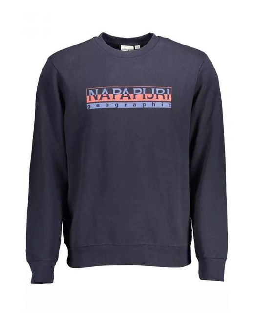 Napapijri Blue Cotton Sweater for men