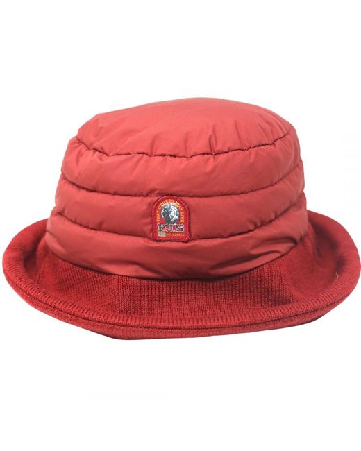 Parajumpers Red Puffer Bucket Hat Rio Cap