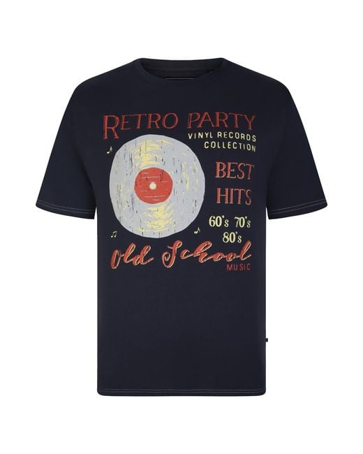 KAM Jeanswear Blue Kam Plus Size Printed T-Shirt Short Sleeve for men