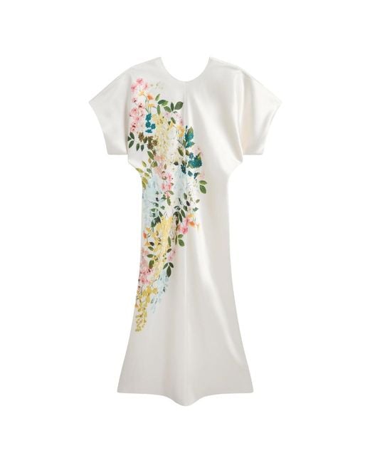 Ted Baker White Myzan Slouch Sleeve Waisted Column Ivory Dress
