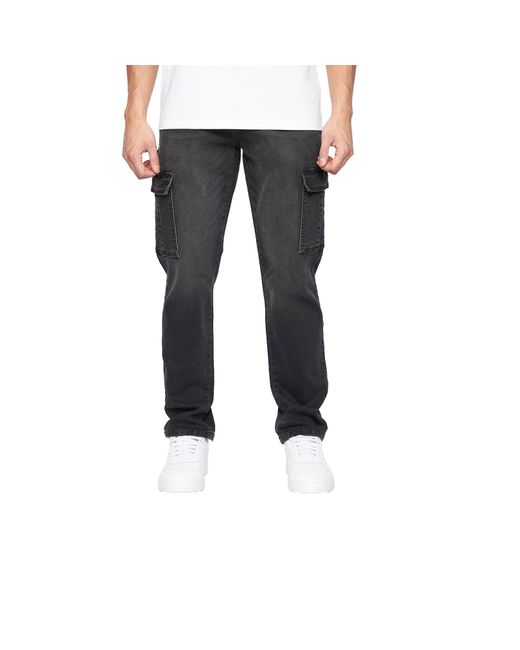 Crosshatch Blue Kremtap Cargo Jeans for men