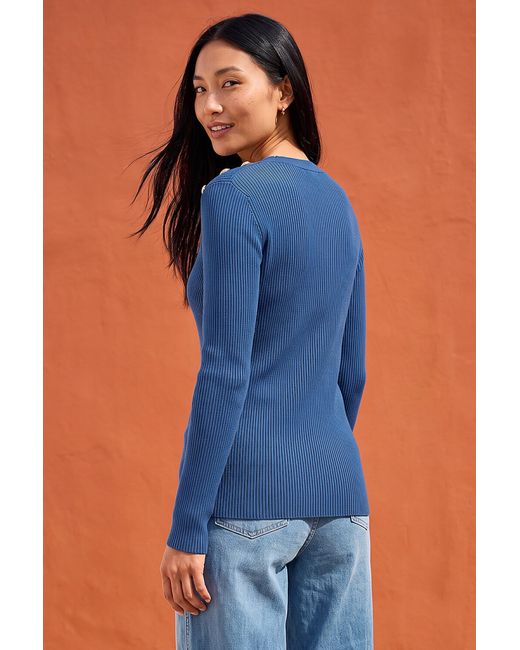 Roman Blue Button Detail Knit Jumper