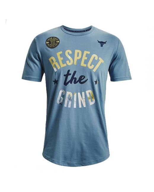 Under Armour Blue Project Rock The Grind T-Shirt for men