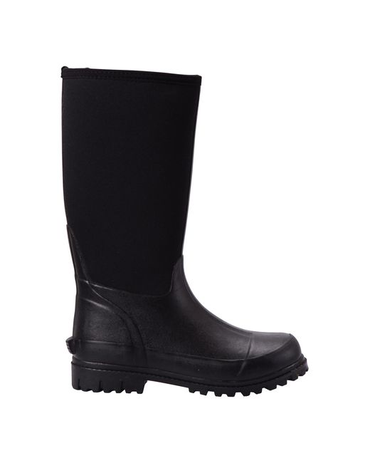 Mountain Warehouse Black 'Mucker' Long Boots Water Resistant Easy Clean Cushioned Outdoor Shoes Textile