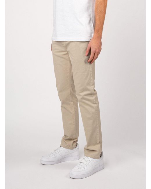 Luke 1977 Natural Alpa Tapered Slim Fit Chinos Trousers for men