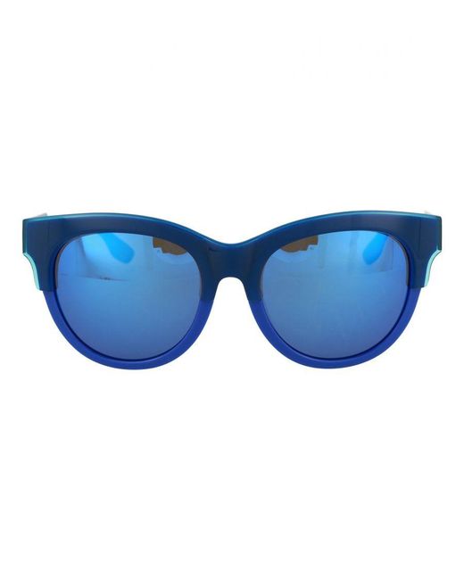 Alexander McQueen Blue Mcq Round-Frame Sunglasses