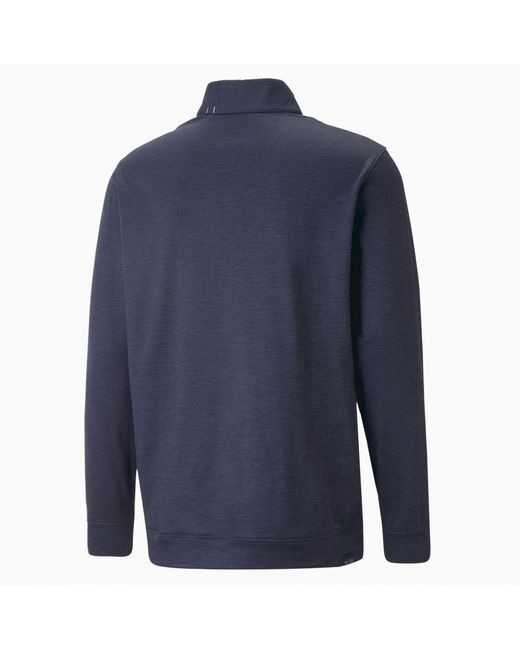 PUMA Blue Cloudspun Colourblock Quarter-Zip Golf Sweatshirt for men