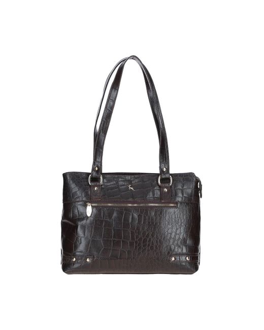 Ashwood Leather Black 'Velutto Eleganza' Zip Mid Section Real Shoulder Bag