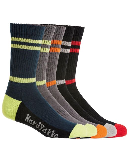 Hard Yakka Blue Crew Cotton Adults Multicoloured Work Socks