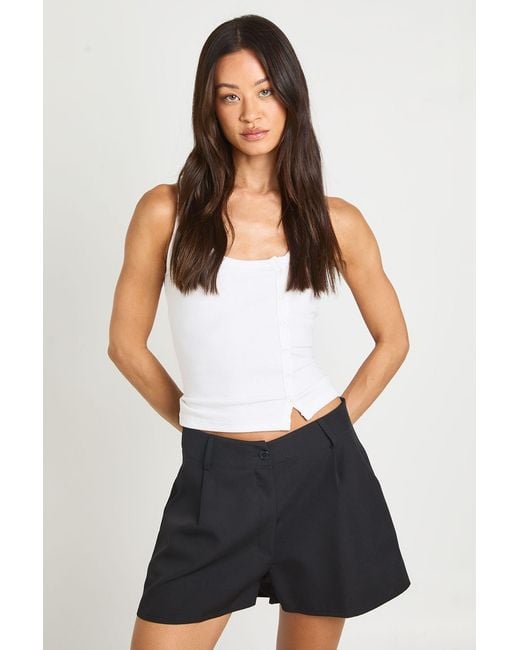 Boohoo White Tall Tailored High Waist Short