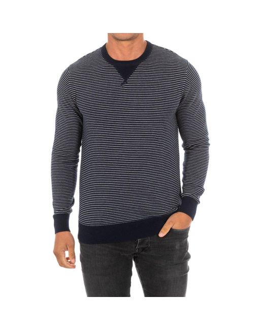 Hackett Gray Long-Sleeved Round Neck Sweater Hm701761 for men