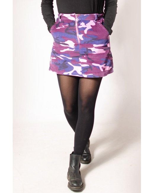 TOPSHOP Pink Camouflage Mini Skirt