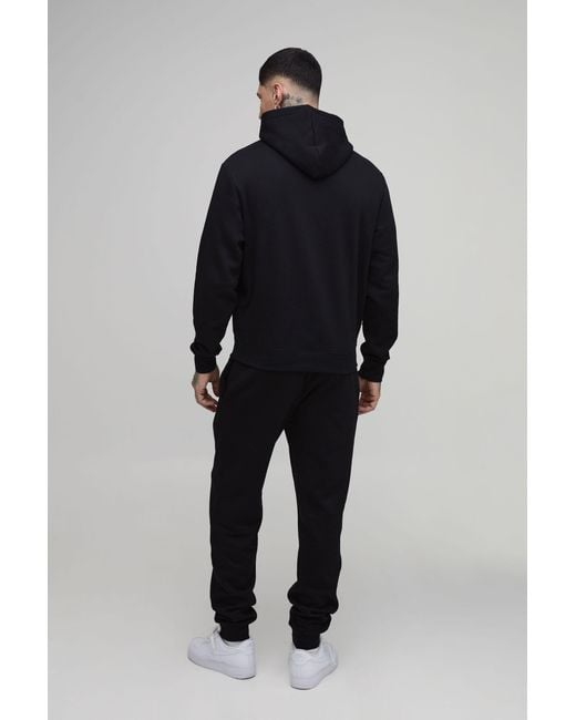 BoohooMAN Blue Tall Boxy Hooded Tracksuit for men
