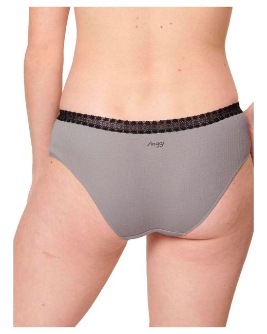Sloggi Gray Go Ribbed Hipster Briefs 2 Pack