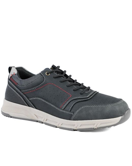Jones Bootmaker Blue Wide Fit Lace Up Shoes With Grip Sole for men