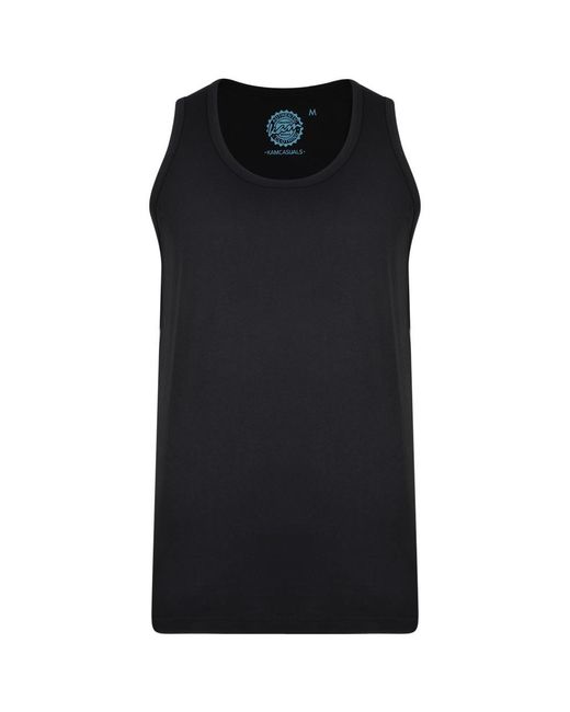 KAM Jeanswear Black Plus Size Classic Vest Kam Sleeveless Crew Neck for men