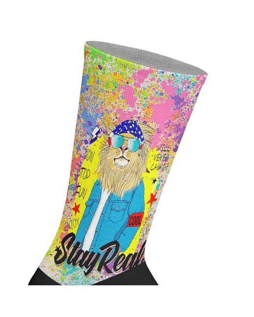 Jenes Socks Blue Elastic Printed Long