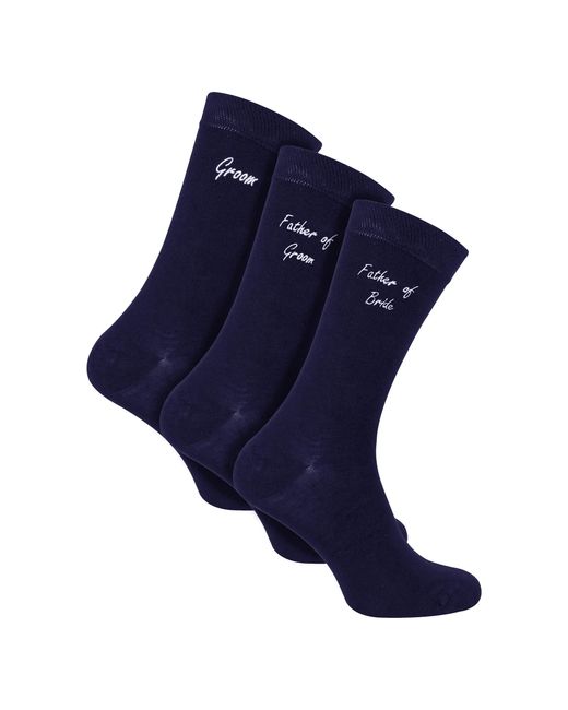 Sock Snob Blue 3 Pairs Wedding Socks For Father Of The Groom & Bride for men