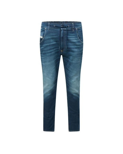 DIESEL Blue Krooley E Ne Sweat Tapered Jeans for men