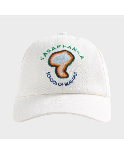 Casablanca White Mushroom Embroidered Cap Cotton for men