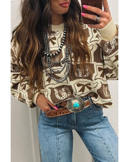 Azura Exchange Geprinte Trui in het Brown