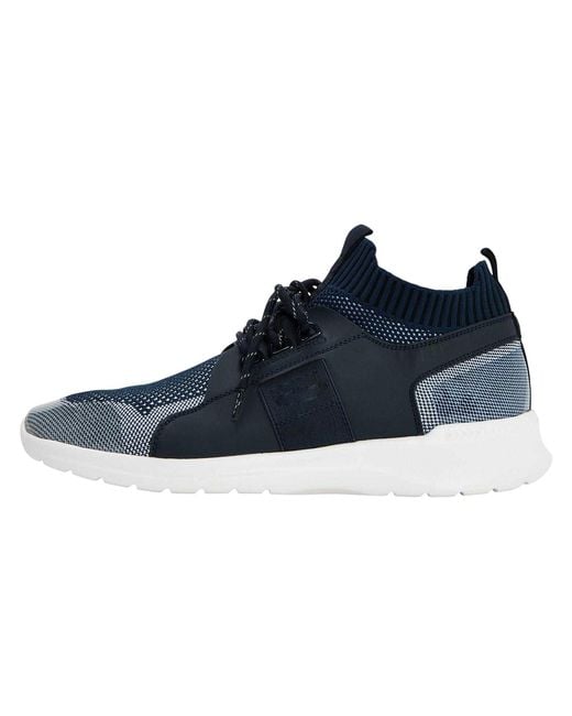 Boss Blue Extreme Logo Knitted Trainers (Dark) for men