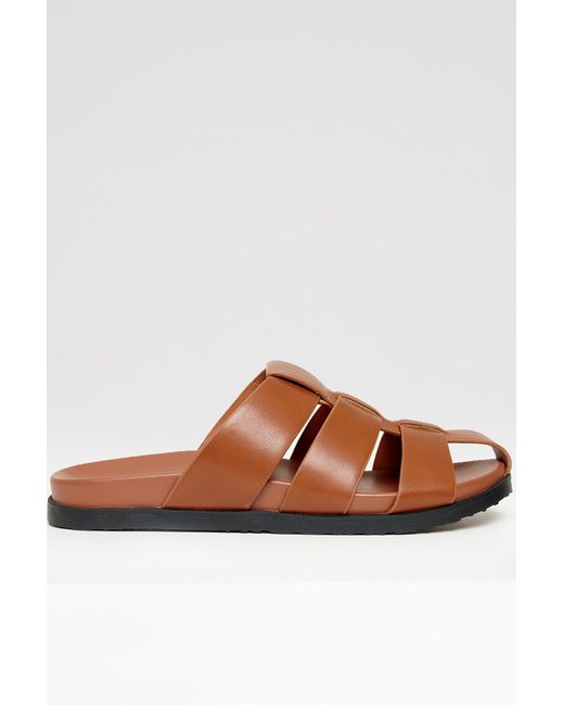Threadbare Brown Gladiator Slip-On Sandals for men