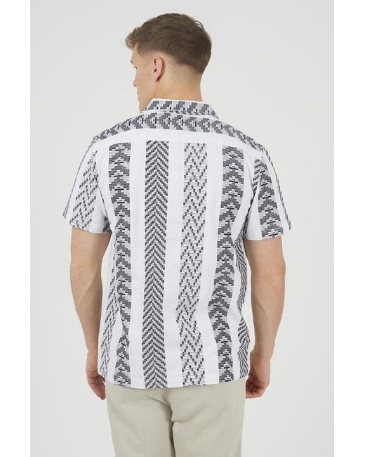 Brave Soul White Revere Collar Shirt for men