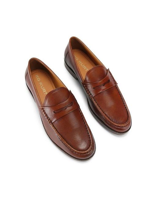 KG by Kurt Geiger Brown Leather Francis Loafers for men