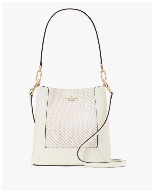 Kate Spade Lena Two Tone Straw Bucket Bag in White Lyst UK