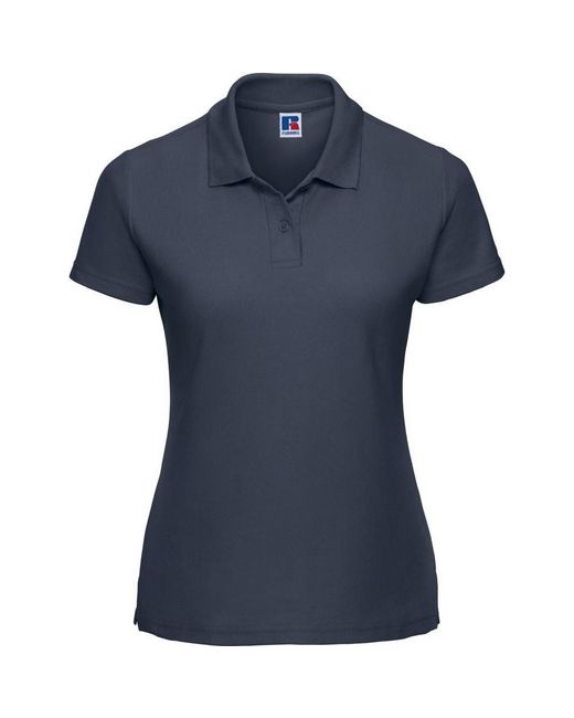 Russell Blue Ladies Classic Plain Polycotton Polo Shirt (French)