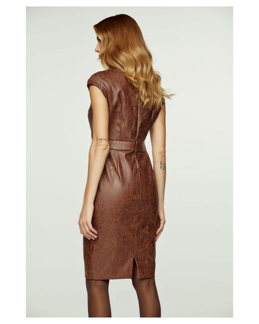 Conquista Purple Faux Leather Dress
