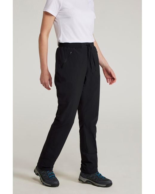 Mountain Warehouse Black 'Explorer' Fleece Lined Trouser Lightweight Quick Dry Outdoor Pants