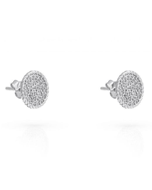 Orphelia Metallic 'Bella' 925 Sterling Stud Earrings