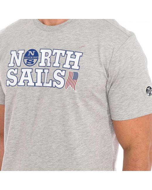 North Sails Gray Short Sleeve T-Shirt 9024110 for men